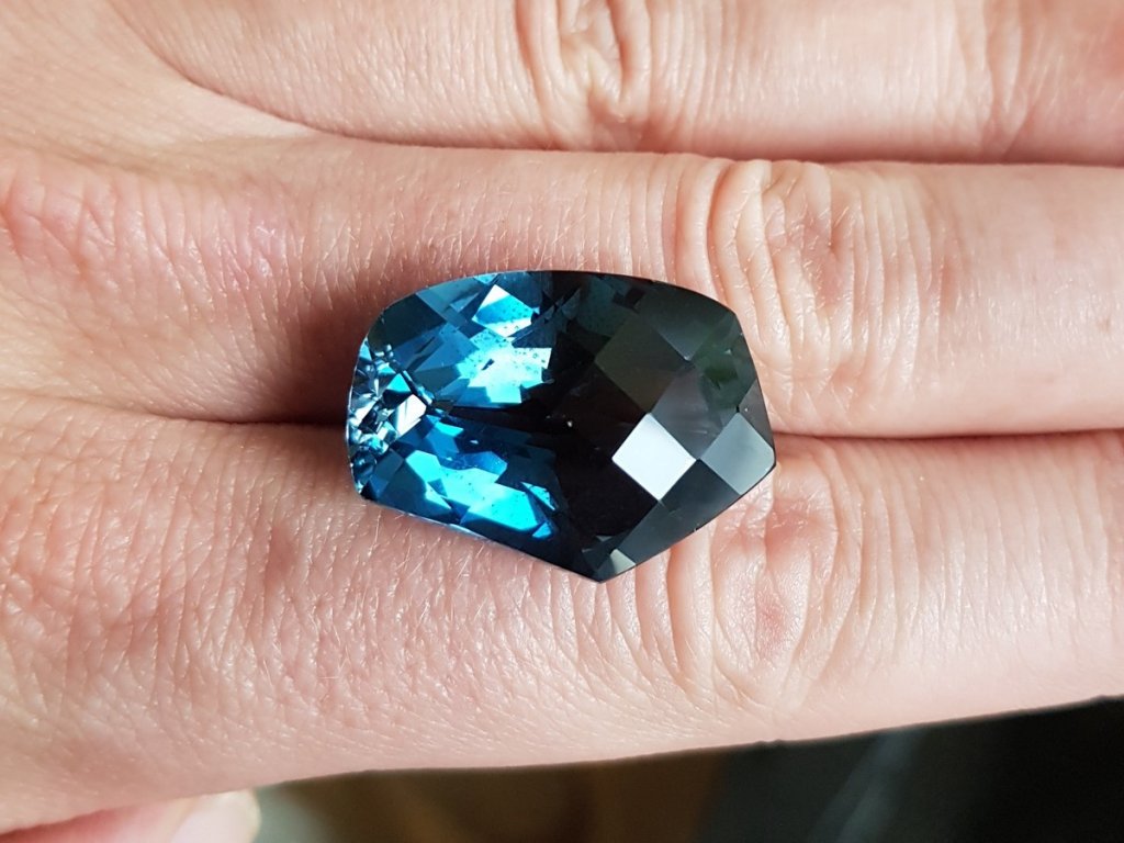 Fantasy cut London blue topaz 52.77 ct Image №5
