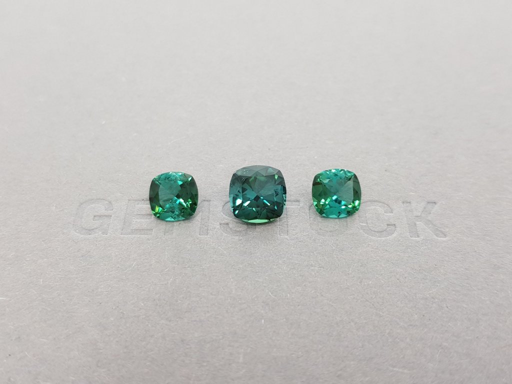 Set of three indigolites 4.28 ct Image №2