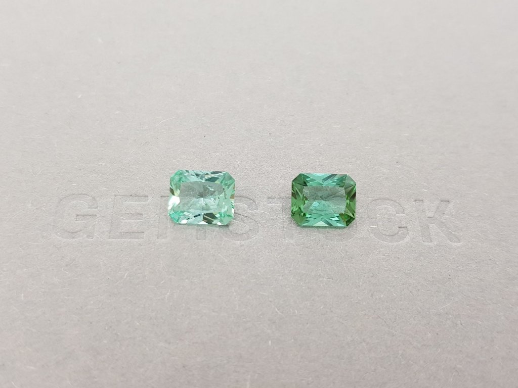 Pair of greenish-blue tourmalines, Afghanistan, 2.87 ct Image №2