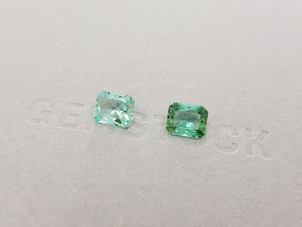 Pair of greenish-blue tourmalines, Afghanistan, 2.87 ct Image №3