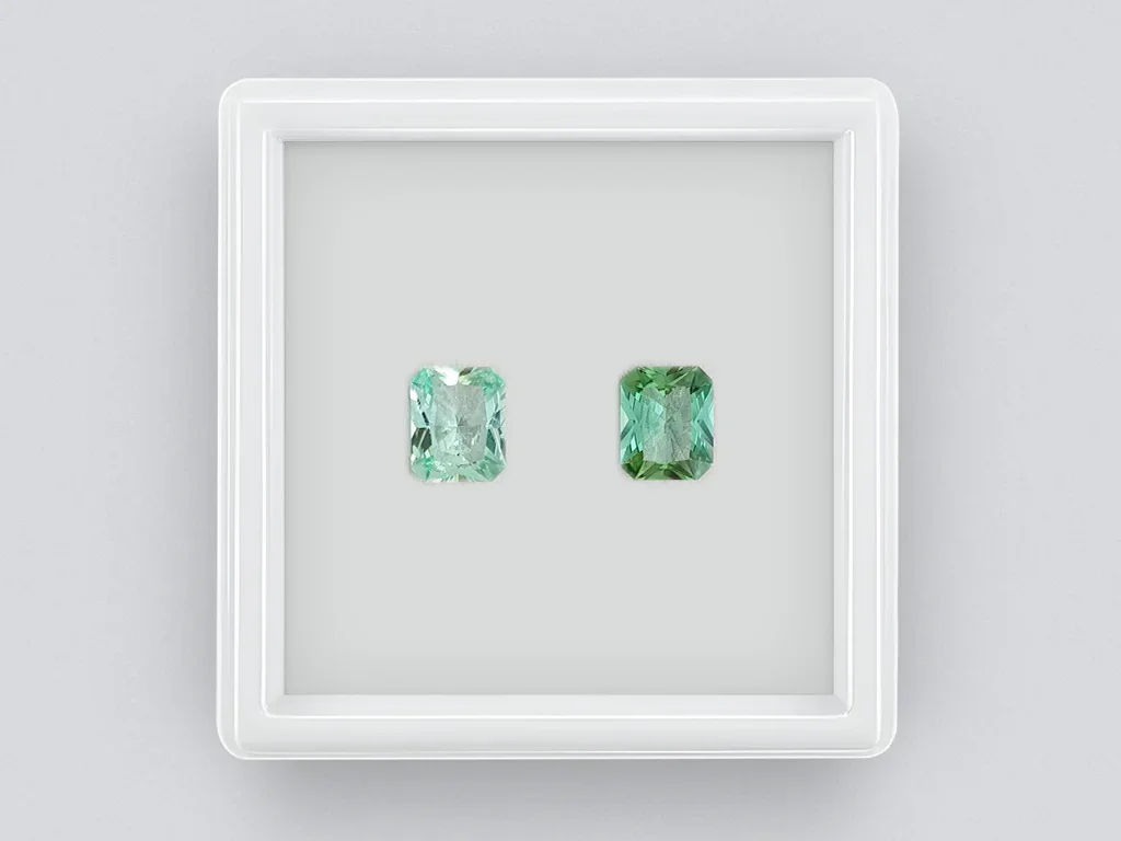 Pair of greenish-blue tourmalines, Afghanistan, 2.87 ct Image №1