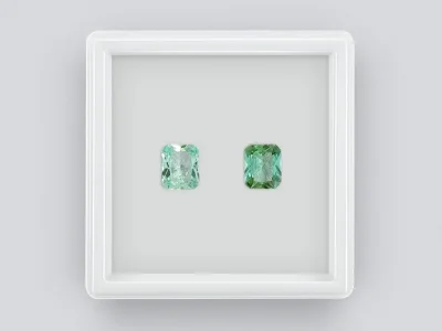Pair of greenish-blue tourmalines, Afghanistan, 2.87 ct photo