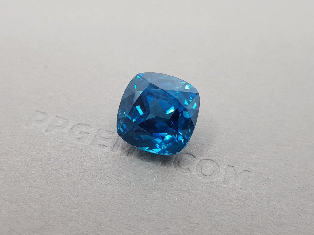 Large blue zircon 21.38 ct, Cambodia Image №4