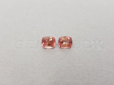 Pair of orange-pink tourmalines with color change effect 3.34 ct photo