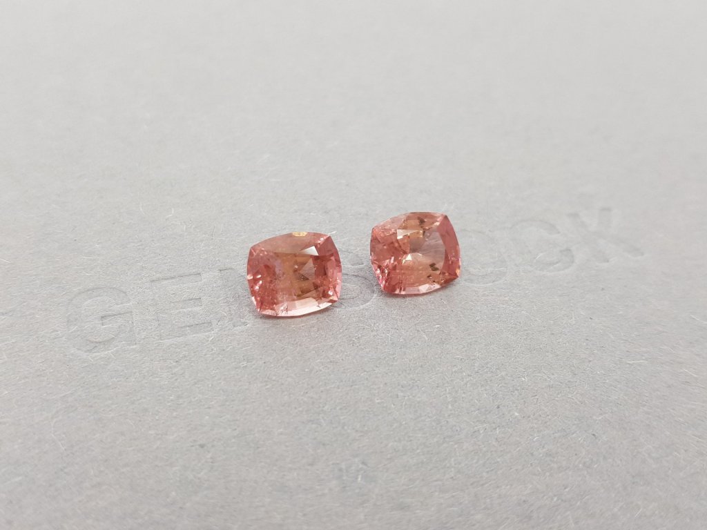 Pair of orange-pink tourmalines with color change effect 3.34 ct Image №2