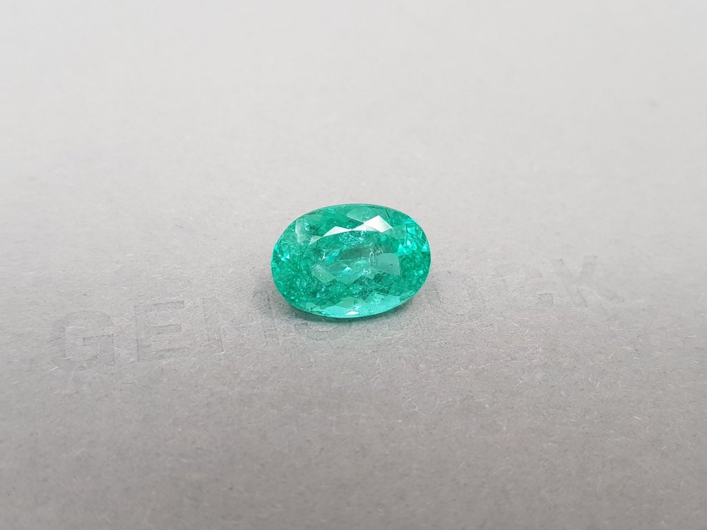 Neon color Paraiba tourmaline oval cut 6.90 ct, Mozambique Image №2