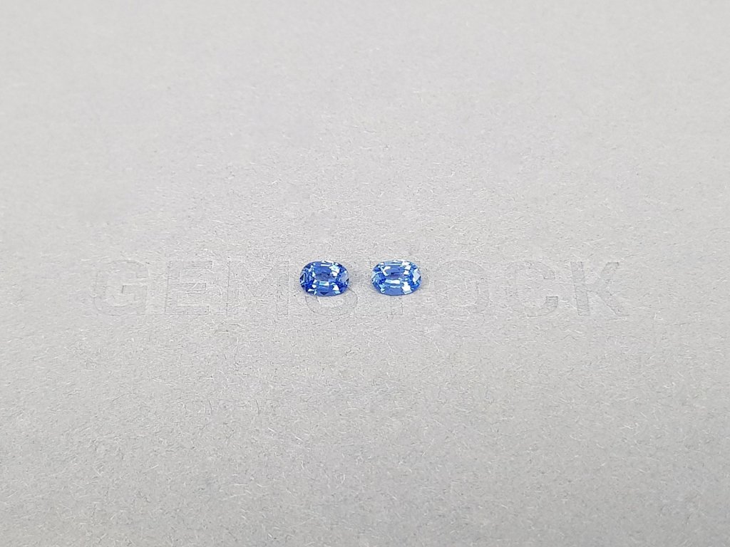 Pair of oval cut Cornflower Blue sapphires 0.53 ct, Sri Lanka Image №2