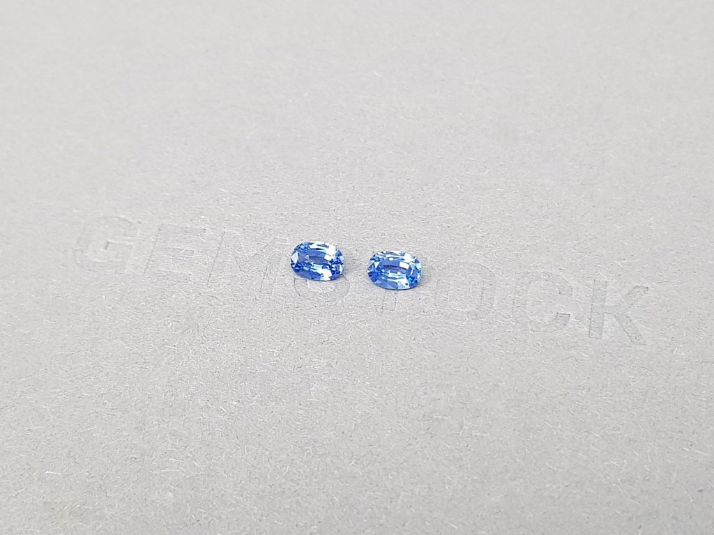 Pair of oval cut Cornflower Blue sapphires 0.53 ct, Sri Lanka Image №4