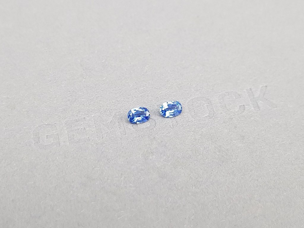 Pair of oval cut Cornflower Blue sapphires 0.53 ct, Sri Lanka Image №3
