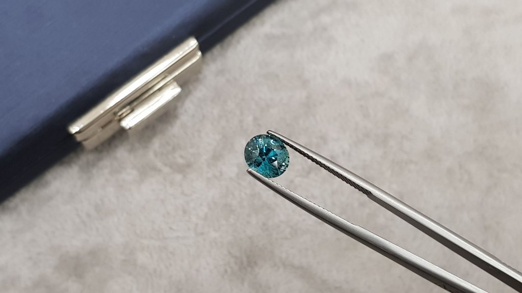 Natural blue zircon in oval cut 2.92 ct, Cambodia Image №3