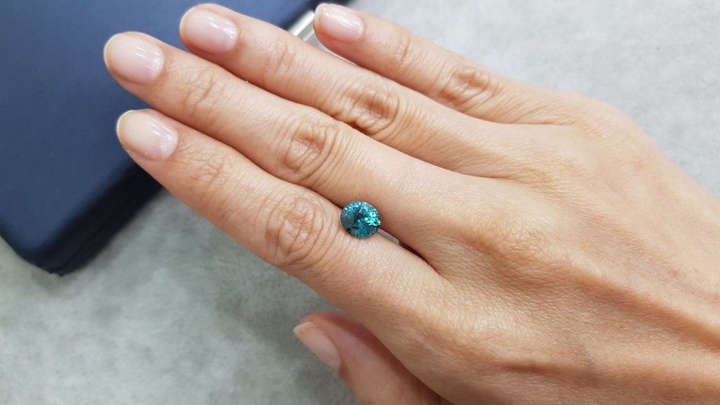 Natural blue zircon in oval cut 2.92 ct, Cambodia Image №2