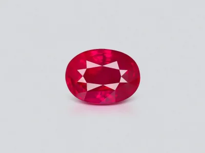 Unheated Pigeon Blood ruby in oval cut 3.54 carats, Mozambique photo