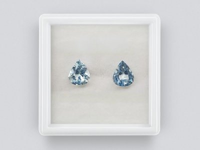 Pair of pear cut aquamarines 2.02 carats photo