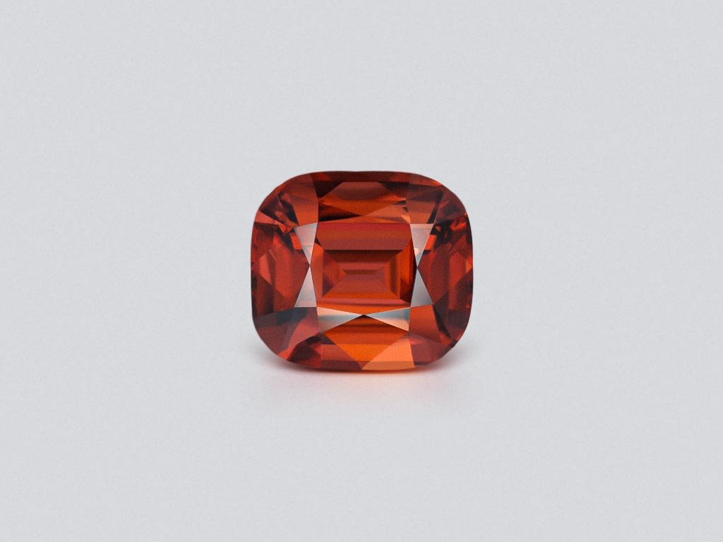 Orange-brown zircon 8.08 carats in cushion cut, Sri Lanka Image №1