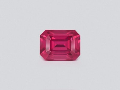 Vibrant pinkish-red Mahenge spinel in octagon cut 2.14 carats, Tanzania photo