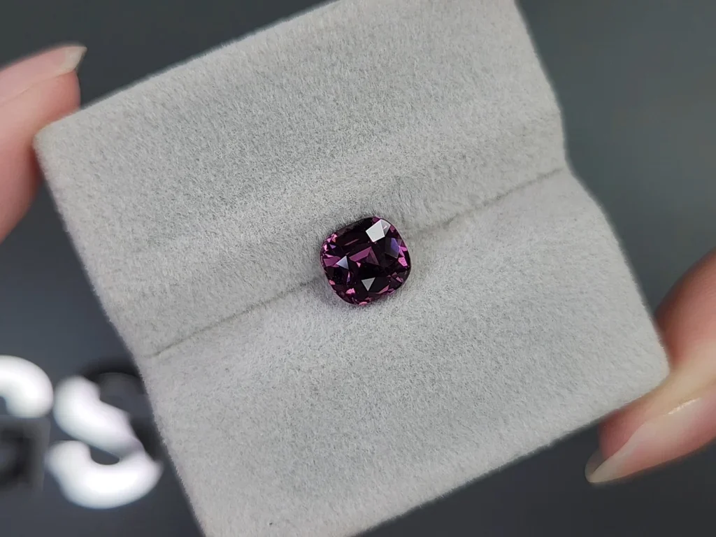 Purple spinel cushion cut 1.76 carats, Tanzania Image №4