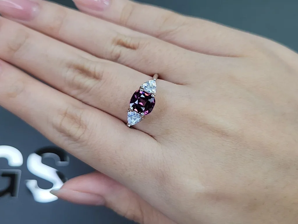 Purple spinel cushion cut 1.76 carats, Tanzania Image №5