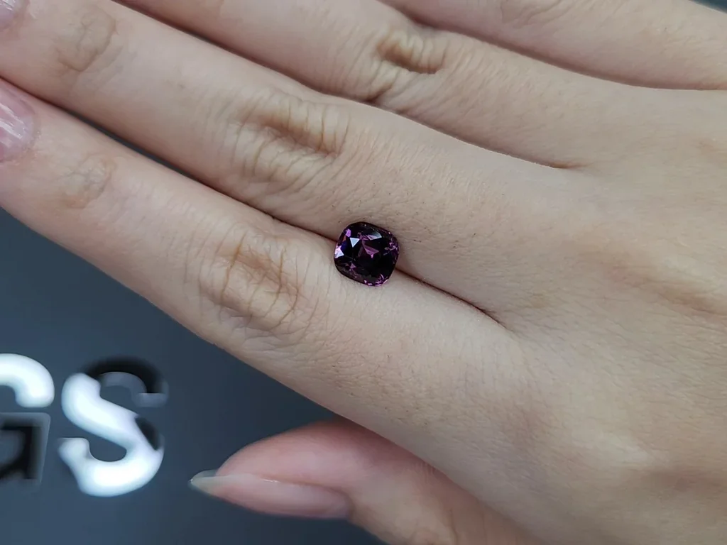 Purple spinel cushion cut 1.76 carats, Tanzania Image №2
