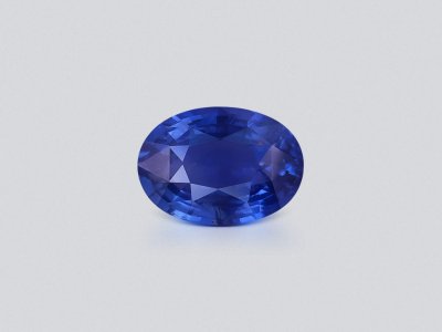 Unheated blue sapphire with rutile silk effect in oval cut 6.54 carats, Sri Lanka photo