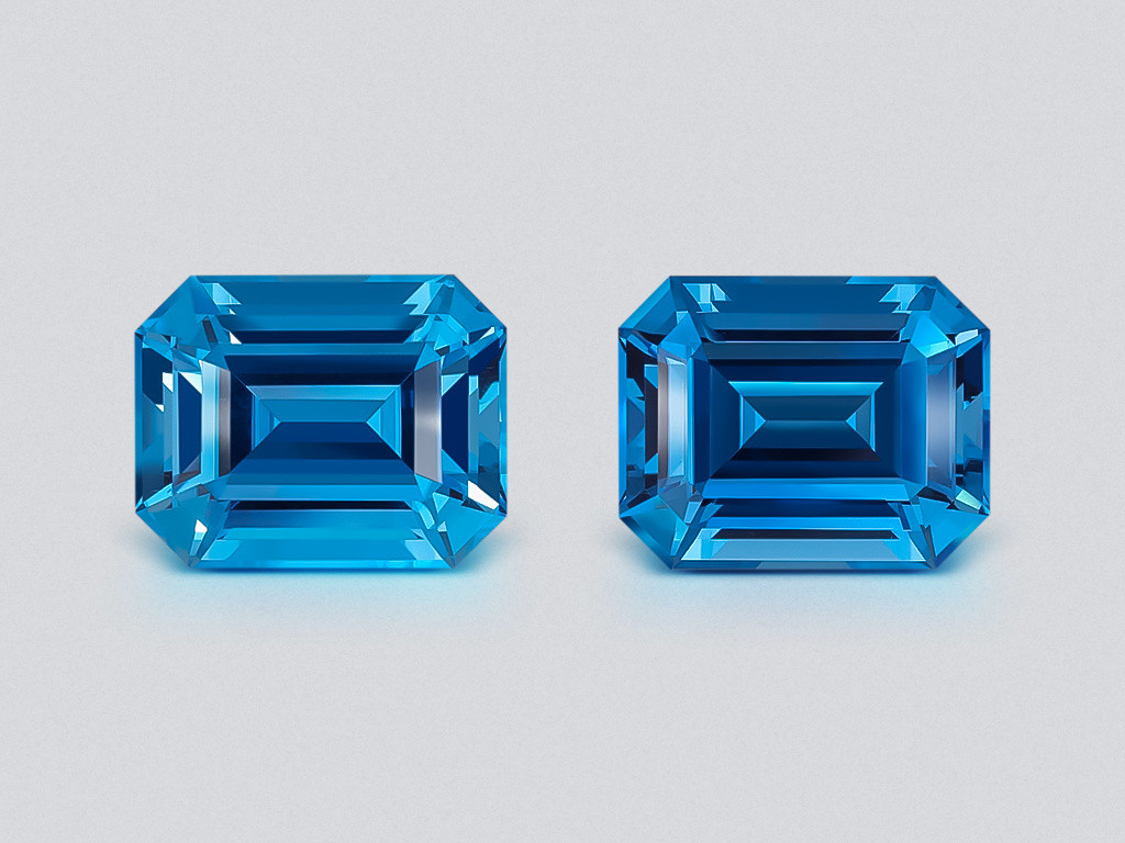 Pair of topaz Swiss Blue octagon cut 26.27 carats, Brazil Image №1