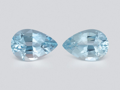Pair of aquamarines pear cut 2.18 carats, Mozambique photo