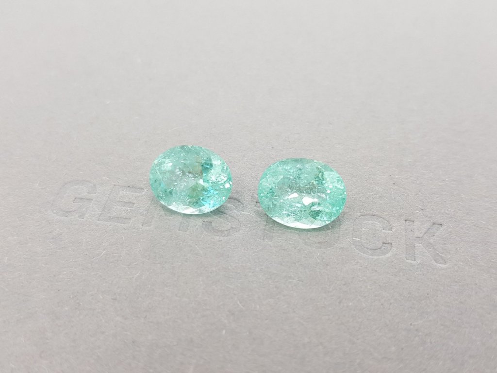 Pair of oval cut Paraiba tourmalines 7.03 ct, Mozambique Image №3