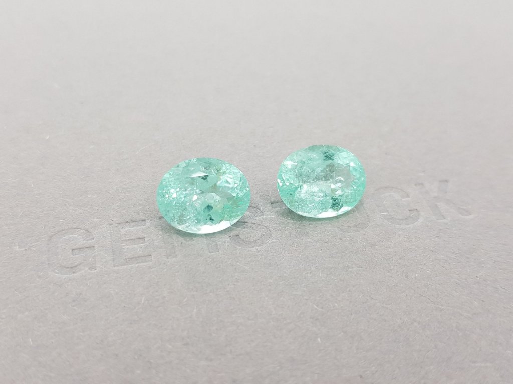 Pair of oval cut Paraiba tourmalines 7.03 ct, Mozambique Image №2