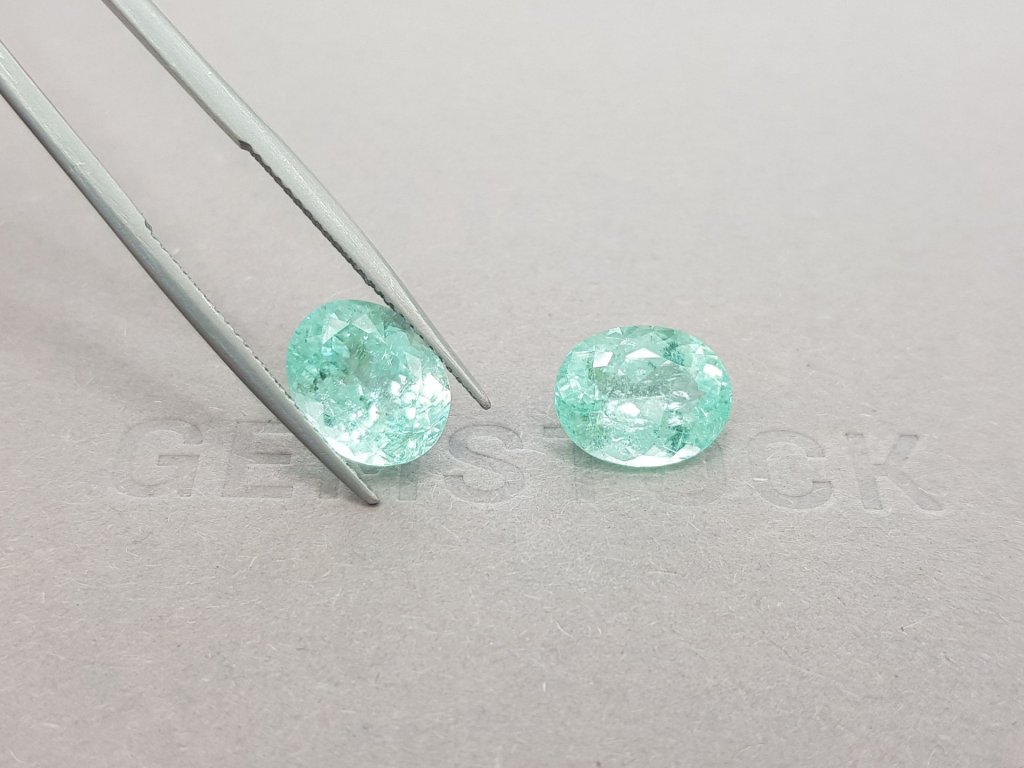 Pair of oval cut Paraiba tourmalines 7.03 ct, Mozambique Image №4