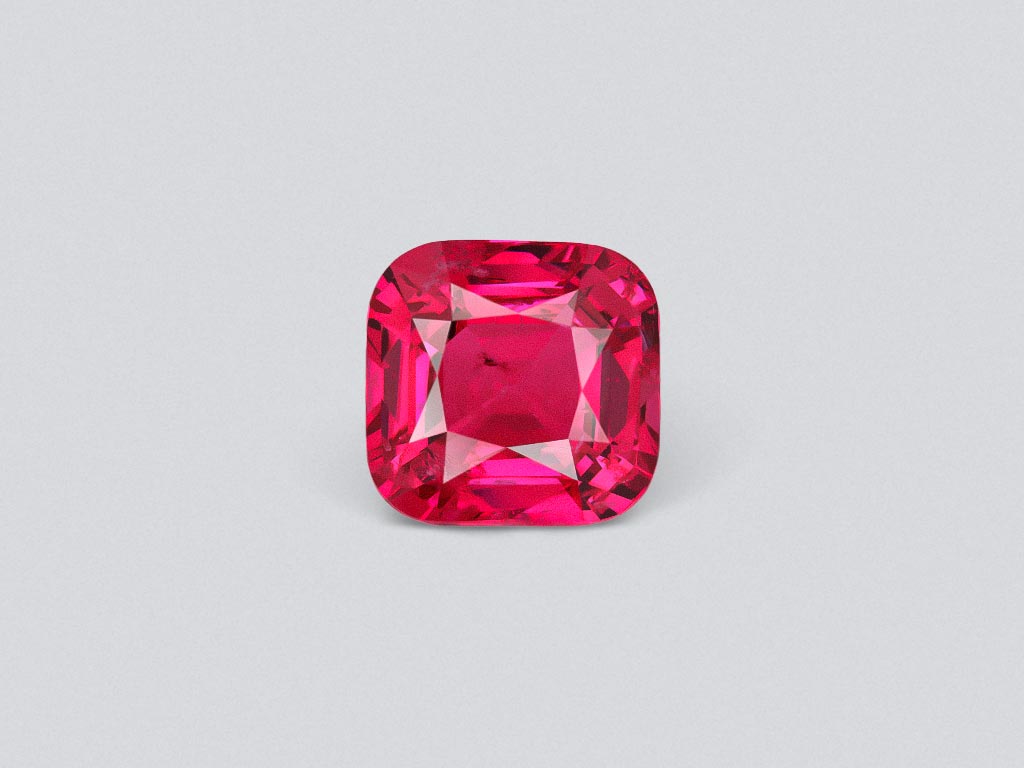 Vivid red-pink Mahenge spinel in cushion cut 8.14 carats, Tanzania Image №1