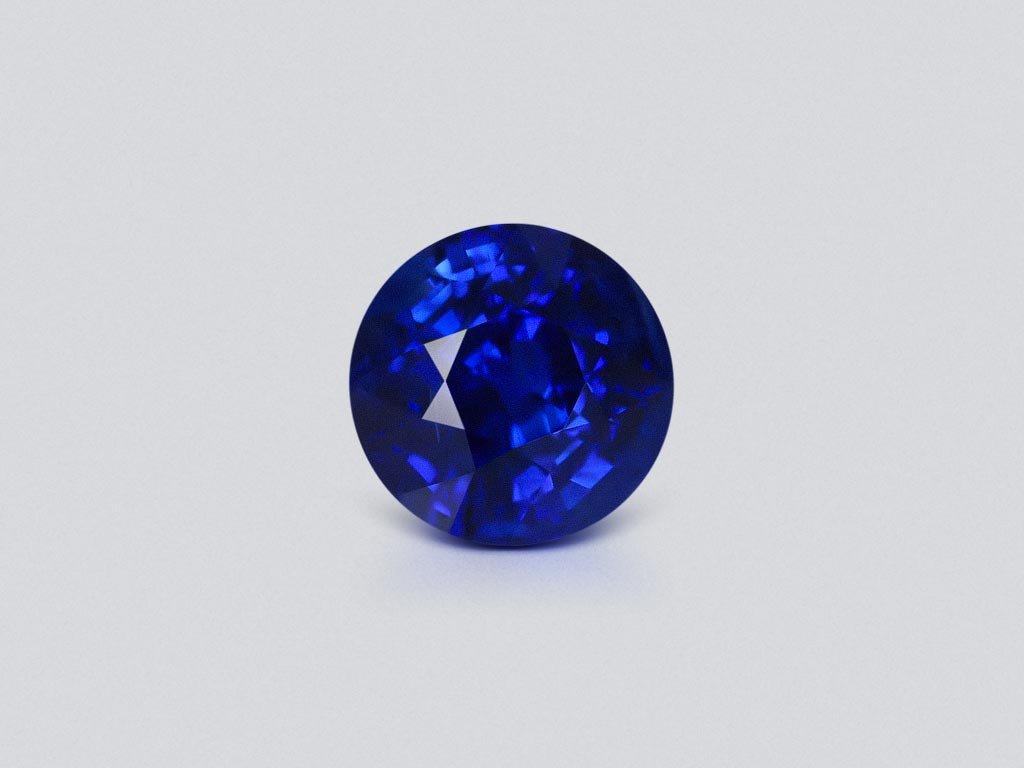 Royal Blue sapphire in round cut 6.03 carats, Sri Lanka  Image №1