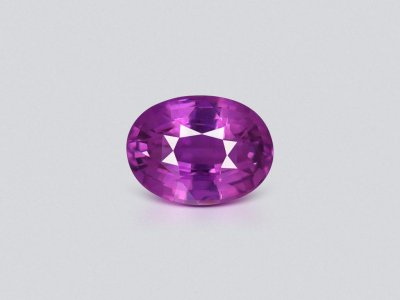 Unheated vivd purple sapphire in oval cut 2.52 carats, Madagascar photo