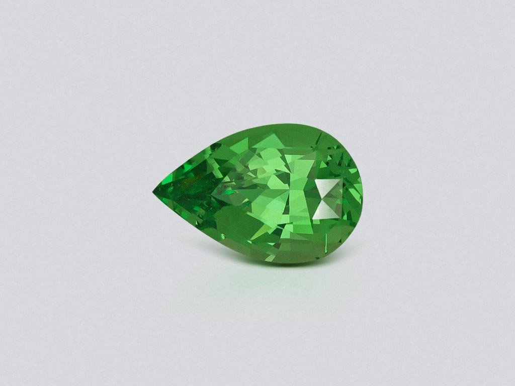 Intense Green tsavorite garnet in pear cut 1.78 carats, Tanzania Image №1