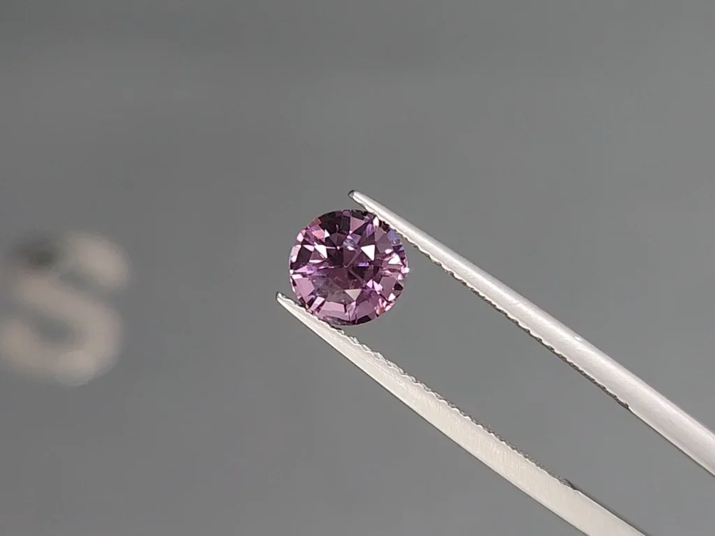 Purple spinel round cut 1.58 carats, Tanzania Image №3