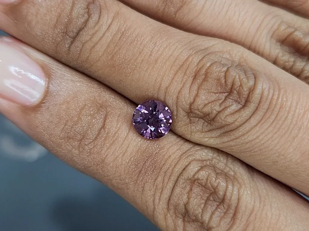 Purple spinel round cut 1.58 carats, Tanzania Image №2
