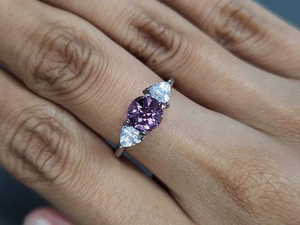 Purple spinel round cut 1.58 carats, Tanzania Image №5