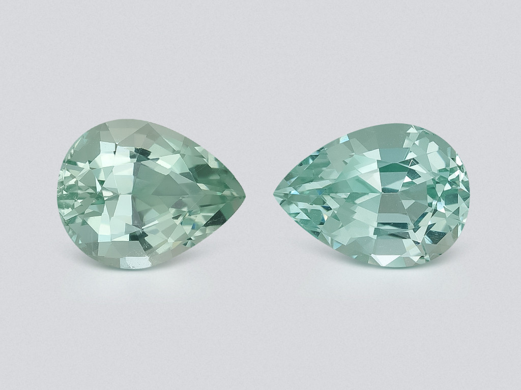 Pair of aquamarines pear cut 3.25 carats, Mozambique Image №1