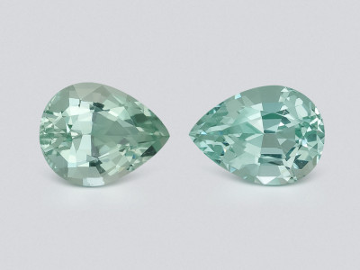 Pair of aquamarines pear cut 3.25 carats, Mozambique photo