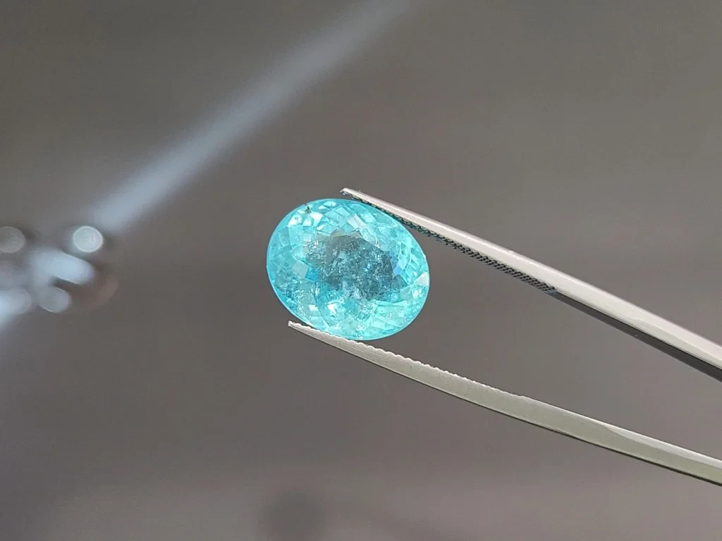 Neon blue Paraiba tourmaline oval cut 8.67 carats, Mozambique Image №3
