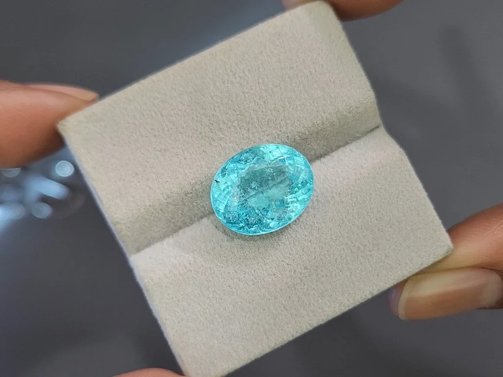 Neon blue Paraiba tourmaline oval cut 8.67 carats, Mozambique Image №4
