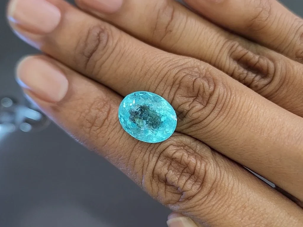 Neon blue Paraiba tourmaline oval cut 8.67 carats, Mozambique Image №2