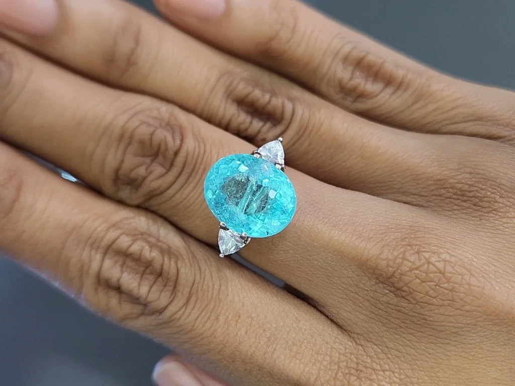 Neon blue Paraiba tourmaline oval cut 8.67 carats, Mozambique Image №5