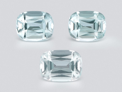 Set of aquamarines cushion cut 8.95 carats, Madagascar photo