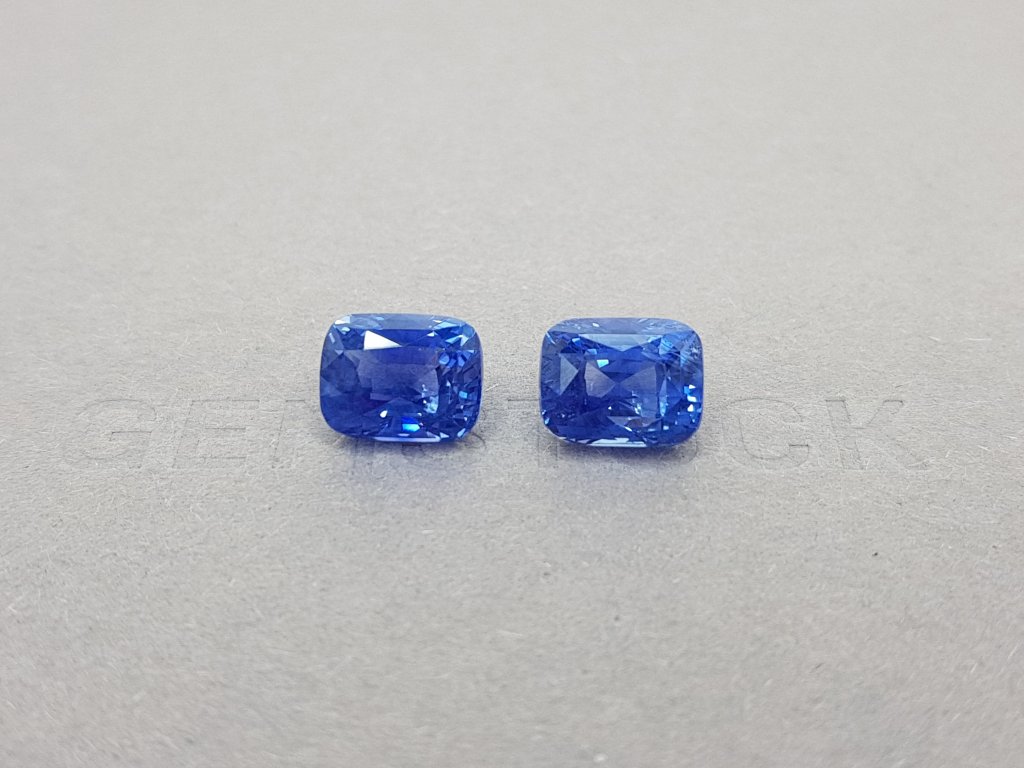 Pair of unheated cushion cut sapphires 10.07 ct, Sri Lanka, GRS Image №1
