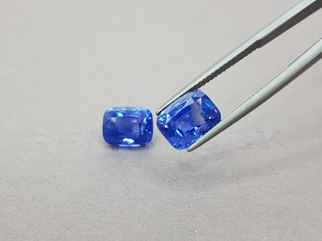 Pair of unheated cushion cut sapphires 10.07 ct, Sri Lanka, GRS Image №4