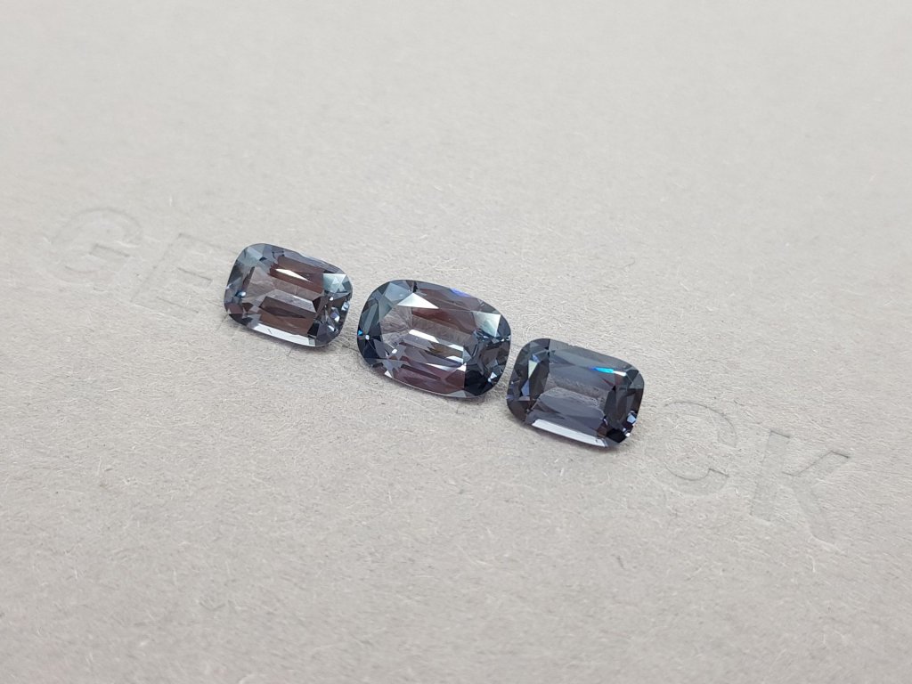 Violet gray Burmese spinel set 4.01 ct Image №4