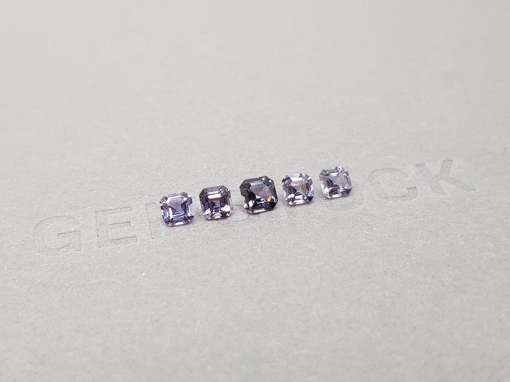 Purple gray Burmese spinel set 1.23 ct Image №3