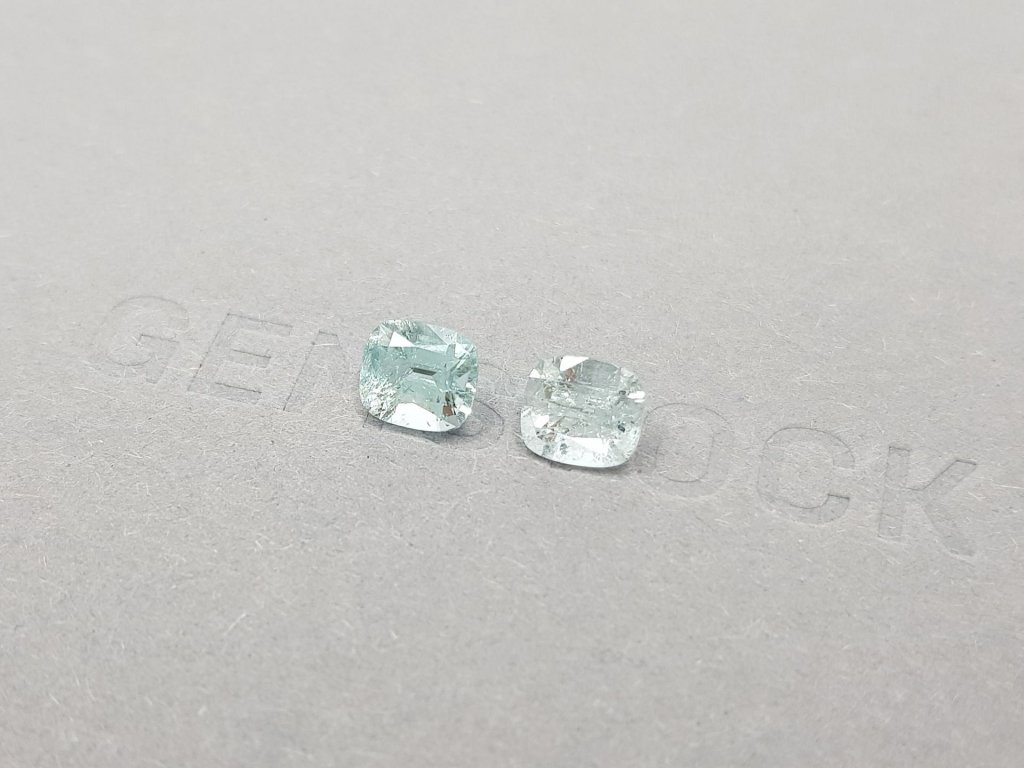 Pair of light blue cushion cut tourmalines 2.17 ct Image №3