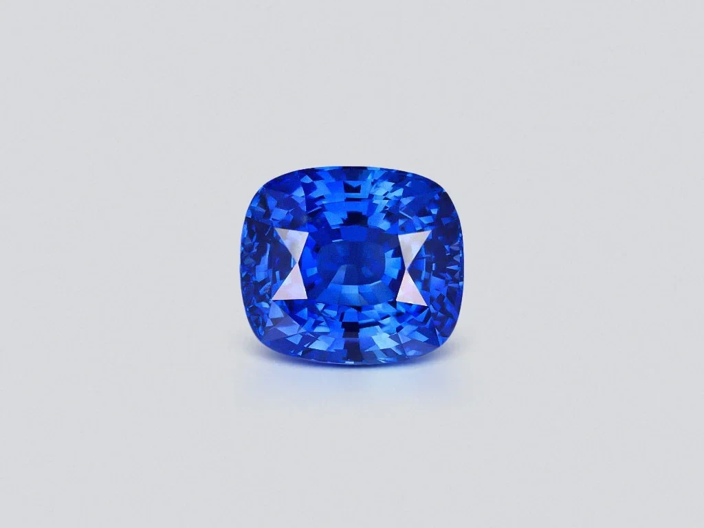 Unique Peacock or Electric Blue color sapphire in cushion cut 9.28 carats, Sri Lanka Image №7