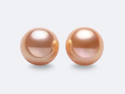 Pair of 11.5 mm freshwater pearls with high luster photo