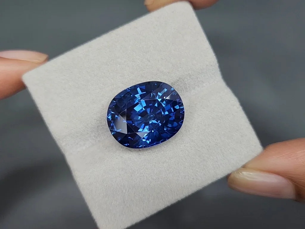 Unheated Intense Blue sapphire in cushion cut 18.62 carats,  Africa Image №4